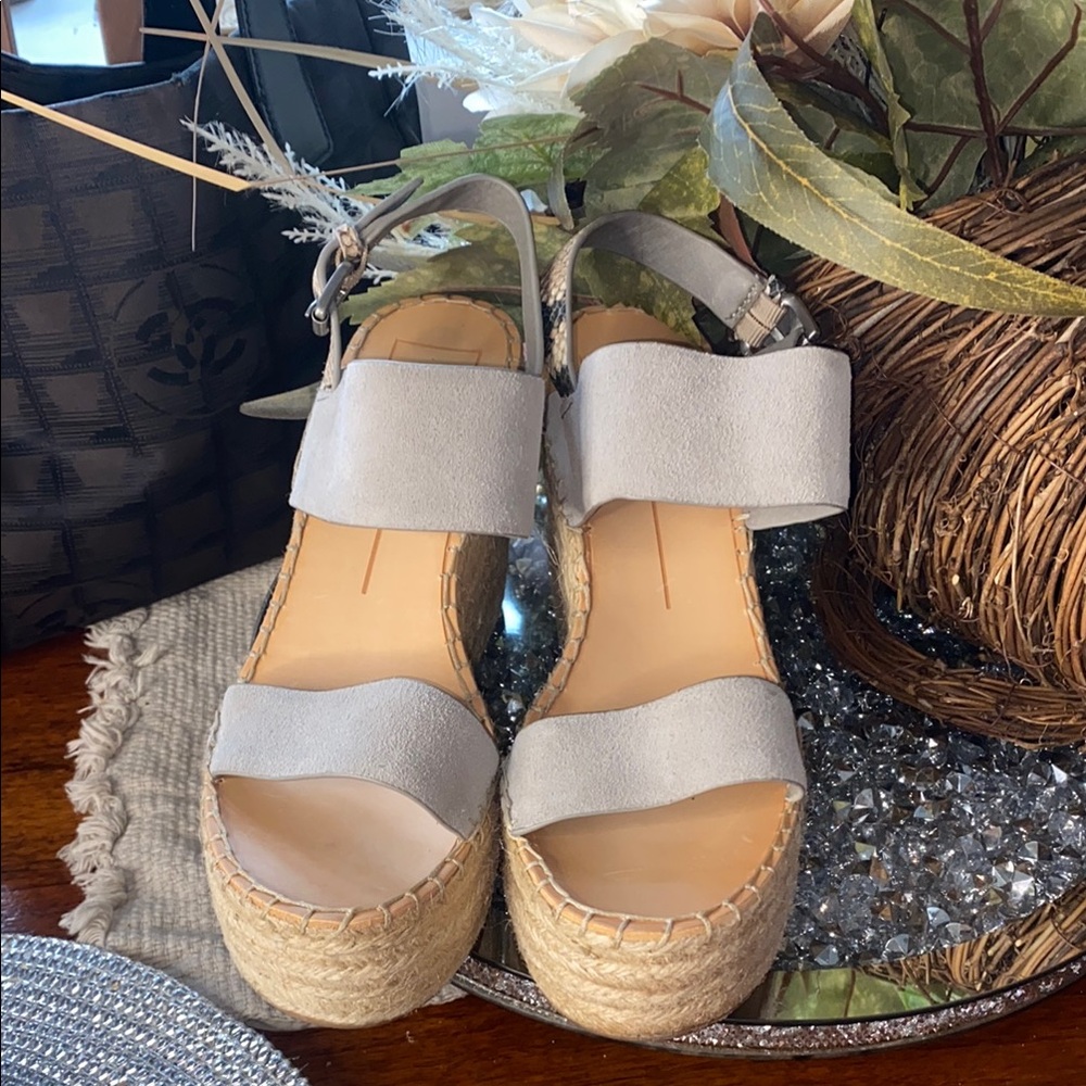 Dolce Vita Gray Espadrille Wedges